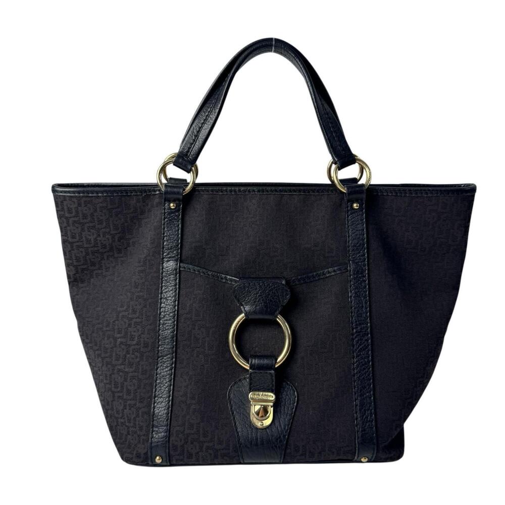Dolce & Gabbana D&G Logo Canvas Leather Vintage Tote Bag for Women